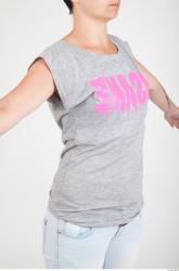 Upper Body Woman Casual Shirt T shirt Slim Studio photo references